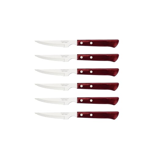 Tramontina Steakmesser Spanish Style, Set 6-teilig, Edelstahl, Holzgriff, FSC, 22 von Tramontina