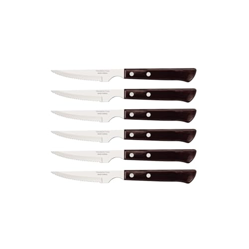 Tramontina Steakmesser Spanish Style, Set 6-teilig, Edelstahl, Holzgriff, FSC, Braun von Tramontina