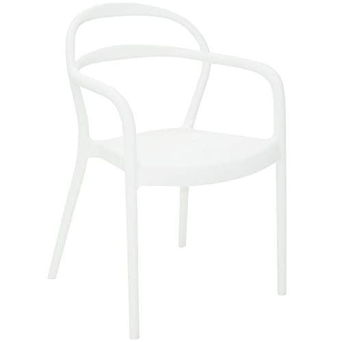Tramontina Stuhl Sissi, Polypropylen, für den Innen- und Außenbereich, stapelbar, Weiß, 53 x 56,5 x 79 cm von Tramontina