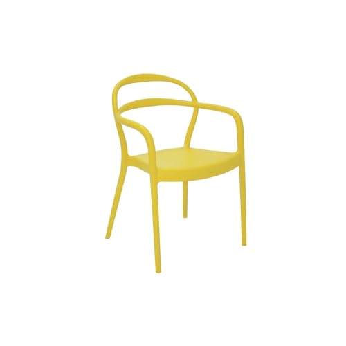 Tramontina Stuhl Sissi, Polypropylen, für den Innen- und Außenbereich, stapelbar, Gelb, 53 x 56,5 x 79 cm von Tramontina