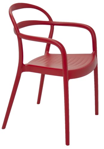 Tramontina Stuhl Sissi, Polypropylen, für den Innen- und Außenbereich, stapelbar, Rot, 53 x 56,5 x 79 cm von Tramontina
