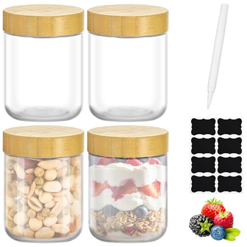 TranRantic 4 Stück Overnight Oats Gläser mit Deckel, 480 ml Wiederverwendbare Einmachglas Meal Prep Gläser für Müsli, Joghurt, Marmelade, Salatdressing, BPA-freie Einmachgläser für Küche TranRantic 4 Stück Overnight Oats Gläser mit Deckel, 480 ml Wiederverwendbare Einmachglas Meal Prep Gläser für Müsli, Joghurt, Marmelade, Salatdressing, BPA-freie Einmachgläser für Küche von TranRantic