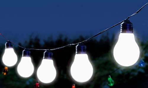Trango LED Lichterkette 3209 – 10x warmweiße Echtglas-Leuchten in Glühbirnenform | 8 m Partybeleuchtung für Innen & Außen | Stimmungslicht mit Netzteil von Trango