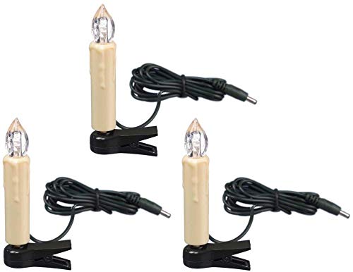 Trango 3er Pack Weihnachtskerze Kerze weiß leuchtend LED Weihnachtskerzen Stecksystem für den Außenbereich TG047WW von Trango