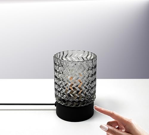 TRANGO 2017-21R-SD Touch LED Tischlampe 3-Stufen dimmbar inkl. 4 W E14 Leuchtmittel 2700K warmweiß *JIL* Tischleuchte mit schwarz-rauchig Glasschirm, Nachttischlampe, Fensterbanklampe, Nachttischlampe TRANGO 2017-21R-SD Touch LED Tischlampe 3-Stufen dimmbar inkl. 4 W E14 Leuchtmittel 2700K warmweiß *JIL* Tischleuchte mit schwarz-rauchig Glasschirm, Nachttischlampe, Fensterbanklampe, Nachttischlampe von Trango
