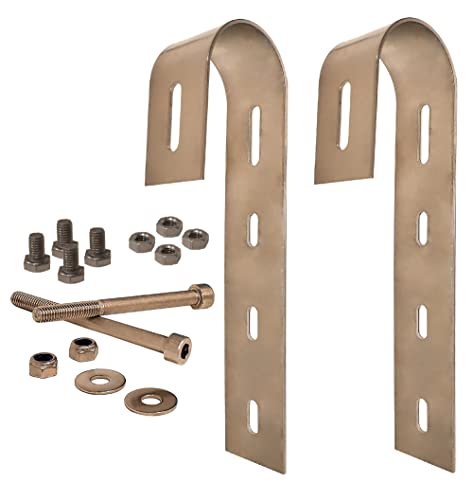 TRANGO 2er Pack Solarmodul Edelstahl Balkonhaken für runde Balkongelände ST-0200R, Balkonkraftwerk Halterung, Universal Solarmodul Haken, Solarpanel Aufhänger, Rund Rohr bis 50mm Ø Balkon Befestigung von Trango