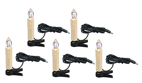 Trango 5er Pack Ersatzkerze 5TG146WW Kerze LED weiß leuchtend für das Weihnachtskerzen Stecksystem Innenbereich von Trango