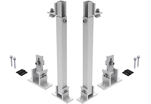 TRANGO ST-0009 Vario verstellbare ALU Solarmodul Halterung ausziehbar bis 122cm lang, Solarpanel Befestigung für Flachdach, Wand, Boot, Wohnmobil, Universal-Aufstelle stufenlos Neigungswinkel 30°-60° von Trango