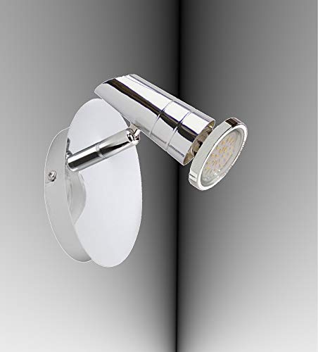 Trango 1-flammig 2001-018 LED Wandleuchte *ARIEL* in Chrom-Optik inkl. 1x 3 Watt GU10 LED Leuchtmittel I Deckenlampe I Deckenstrahler I Deckenspots I Leselampe schwenkbar und drehbar Trango 1-flammig 2001-018 LED Wandleuchte *ARIEL* in Chrom-Optik inkl. 1x 3 Watt GU10 LED Leuchtmittel I Deckenlampe I Deckenstrahler I Deckenspots I Leselampe schwenkbar und drehbar von Trango