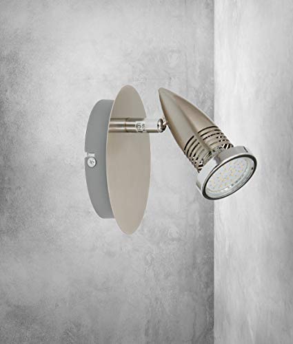 Trango 1-flammig 2005-012 LED Wandleuchte *ANY* in Edelstahl-Optik inkl. 1x 3 Watt GU10 LED Leuchtmittel I Deckenlampe I Deckenstrahler I Deckenspots I Leselampe schwenkbar und drehbar Trango 1-flammig 2005-012 LED Wandleuchte *ANY* in Edelstahl-Optik inkl. 1x 3 Watt GU10 LED Leuchtmittel I Deckenlampe I Deckenstrahler I Deckenspots I Leselampe schwenkbar und drehbar von Trango