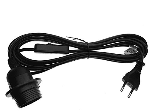 Trango 1011-500B Lampenfassung mit ON/OFF Schalter - E27 Fassung schwarz mit 5m Netzkabel Schraubring I Schalter I Lampenaufhängung I Pendelleuchte I Hängeleuchte ohne Leuchtmittel Trango 1011-500B Lampenfassung mit ON/OFF Schalter - E27 Fassung schwarz mit 5m Netzkabel Schraubring I Schalter I Lampenaufhängung I Pendelleuchte I Hängeleuchte ohne Leuchtmittel von Trango