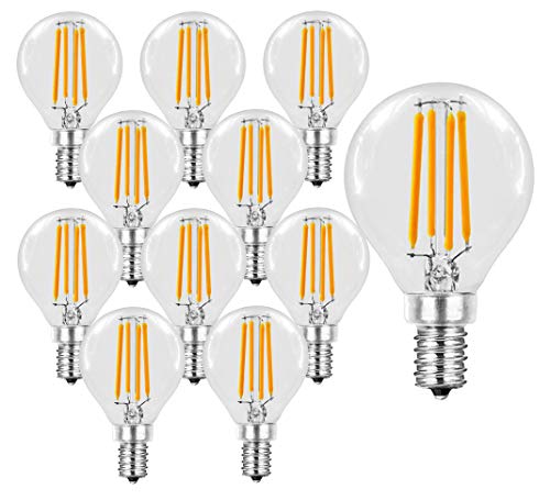 Trango 10er Pack E14004*10 LED Filament Globe Birne 3-Stufen dimmbar - 4 Watt - 400 Lumen 2700K Warmweiß - Ersatz für 40W Glühbirne - Kugel LED Lampe Leuchtmittel mit E14 Fassung Abstrahlwinkel 360° von Trango