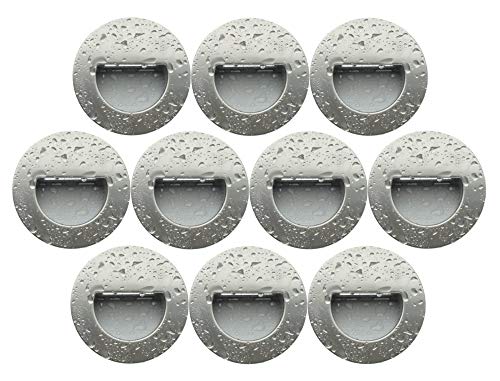 Trango 10er Pack SL16R*10 LED Treppenbeleuchtung IP44 in Rund aus Edelstahl Wandstrahler Orientierunglicht 3000K warmweiss von Trango