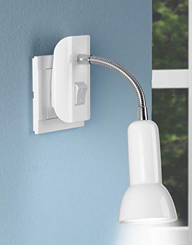 Trango LED Steckerleuchte 11-058 *ANNA* Wandleuchte, Leselampe, Küchenlampe, Nachtlicht in Weiß matt inkl. 1x 5 Watt E14 LED Leuchtmittel 3000K warmweiß, Wandlampe, Küchenlampe, Steckerlampe Trango LED Steckerleuchte 11-058 *ANNA* Wandleuchte, Leselampe, Küchenlampe, Nachtlicht in Weiß matt inkl. 1x 5 Watt E14 LED Leuchtmittel 3000K warmweiß, Wandlampe, Küchenlampe, Steckerlampe von Trango