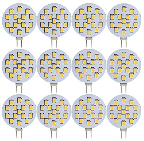 Trango 12er Pack LED Leuchtmittel mit G4 Fassung zum Austausch vom G4, MR16, GU5.3 Halogen Lampe TGG415-2.5W - 12V AC/DC - 2.5 Watt 250 Lumen - 3000K Power SMDs warmweiß, Lampensockel Trango 12er Pack LED Leuchtmittel mit G4 Fassung zum Austausch vom G4, MR16, GU5.3 Halogen Lampe TGG415-2.5W - 12V AC/DC - 2.5 Watt 250 Lumen - 3000K Power SMDs warmweiß, Lampensockel von Trango