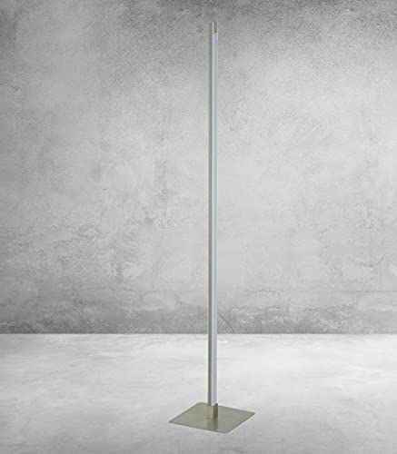 Trango 1524 stufenlos Touch dimmbar Stehlampe Edelstahl-Optik 14 Watt 1200 Lumen LED Modul *STRAIGHT* weißes satiniertes Lampenschirm H: 120cm Standlampe Wohnzimmer Leuchte, Stehleuchte Touchfunktion von Trango