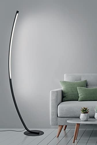 Trango 1525A Stufenlos dimmbar Stehlampe in Anthrazit-Optikt 15 Watt – 1300 Lumen – 3000K warmweiß LED Modul Serie *ARC* Höhe: 150cm Standlampe - Wohnzimmer Leuchte mit weißes satiniertes Lampenschirm Trango 1525A Stufenlos dimmbar Stehlampe in Anthrazit-Optikt 15 Watt – 1300 Lumen – 3000K warmweiß LED Modul Serie *ARC* Höhe: 150cm Standlampe - Wohnzimmer Leuchte mit weißes satiniertes Lampenschirm von Trango