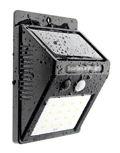 Trango 1er Pack SOL-YF16 LED Solar Wandstrahler IP54 *GREEN* Wandleuchte, Solar Wandlampe mit Bewegungsmelder Außenleuchte, Solarlampen mit Bewegungssensor Außenwandlampe Strahler von Trango