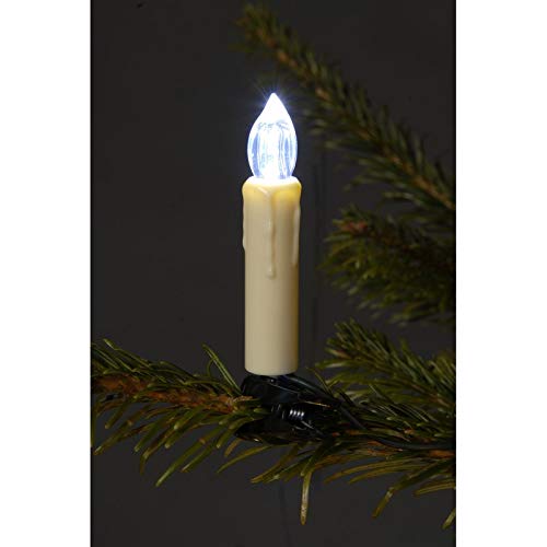 Trango 1x Weihnachtskerze Kerze kalt-weiß leuchtend LED Weihnachtskerzen Stecksystem für den Außenbereich TG047KW von Trango