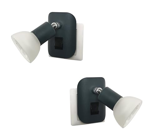 Trango 2er Pack 11-245 LED Steckerlicht in Anthrazit matt Steckerleuchte mit Glasschirm inkl. je 1x GU10 LED Leuchtmittel 3000K warmweiß & Kippschalter Leselampe Küchenlampe, Steckdosenlampe Wandlampe Trango 2er Pack 11-245 LED Steckerlicht in Anthrazit matt Steckerleuchte mit Glasschirm inkl. je 1x GU10 LED Leuchtmittel 3000K warmweiß & Kippschalter Leselampe Küchenlampe, Steckdosenlampe Wandlampe von Trango