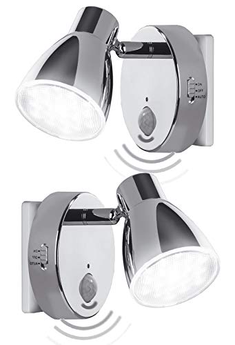Trango 2er Pack 2635-028 Sensor LED Nachtlicht in Chrom mit Automatikfunktion direkt 230V mit Bewegungssensor I Sicherheitslicht I Steckdose Lampe I Wandlampe I Orientierungslicht I Kinderlicht Trango 2er Pack 2635-028 Sensor LED Nachtlicht in Chrom mit Automatikfunktion direkt 230V mit Bewegungssensor I Sicherheitslicht I Steckdose Lampe I Wandlampe I Orientierungslicht I Kinderlicht von Trango