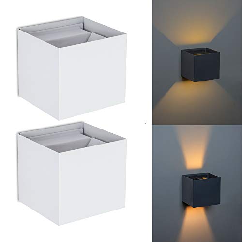 Trango 2er Pack 8015-02W IP44 Up & Down Wandstrahler *FLEX* in Weiß matt Eckig inkl. je 1x 3.5 Watt G9 LED Leuchtmittel mit einstellbar Abstrahlwinkel als innen & außen, Außenstrahler, Wandleuchte Trango 2er Pack 8015-02W IP44 Up & Down Wandstrahler *FLEX* in Weiß matt Eckig inkl. je 1x 3.5 Watt G9 LED Leuchtmittel mit einstellbar Abstrahlwinkel als innen & außen, Außenstrahler, Wandleuchte von Trango