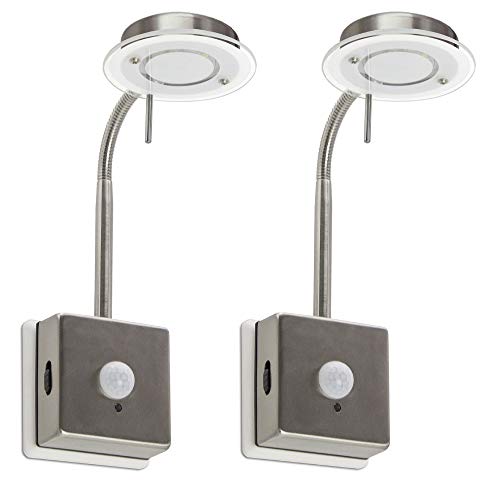 Trango 2er Pack LED Steckerleuchte Nachtlicht mit Automatikfunktion TG2608S/2 direkt 230V mit Bewegungssensor in Edelstahl-Look Trango 2er Pack LED Steckerleuchte Nachtlicht mit Automatikfunktion TG2608S/2 direkt 230V mit Bewegungssensor in Edelstahl-Look von Trango