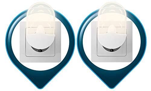 Trango 2er Pack LED Steckerlicht 11-26O Wandlampe Steckdosenlampe Orientierungslicht Kinderlicht Nachtlicht Steckdose Sicherheitslicht mit Helligkeitssensor Auto AN/AUS Oval Trango 2er Pack LED Steckerlicht 11-26O Wandlampe Steckdosenlampe Orientierungslicht Kinderlicht Nachtlicht Steckdose Sicherheitslicht mit Helligkeitssensor Auto AN/AUS Oval von Trango