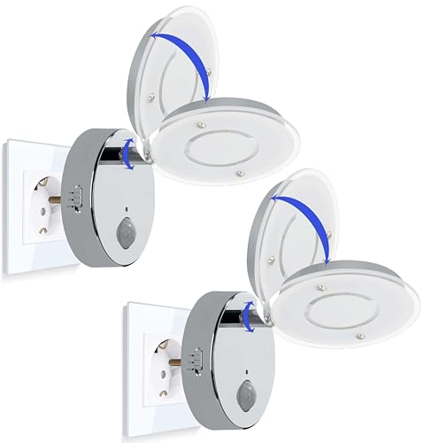 Trango 2er Pack 2636-028 LED Sensor Nachtlicht *NITE* in Chrom mit Automatikfunktion direkt 230V mit Bewegungssensor I Sicherheitslicht I Steckdose Lampe I Wandlampe I Orientierungslicht I Nachtlampe Trango 2er Pack 2636-028 LED Sensor Nachtlicht *NITE* in Chrom mit Automatikfunktion direkt 230V mit Bewegungssensor I Sicherheitslicht I Steckdose Lampe I Wandlampe I Orientierungslicht I Nachtlampe von Trango