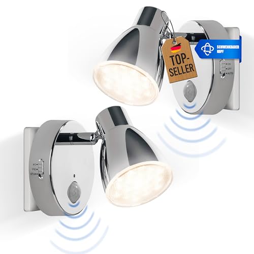 Trango 2635-028 LED Sensor Nachtlicht – 2er Pack – Chrom – Drehbar & Schwenkbar – Automatikfunktion – Bewegungssensor – 230V Steckdosenlampe – Sicherheits- & Orientierungslicht Trango 2635-028 LED Sensor Nachtlicht – 2er Pack – Chrom – Drehbar & Schwenkbar – Automatikfunktion – Bewegungssensor – 230V Steckdosenlampe – Sicherheits- & Orientierungslicht von Trango