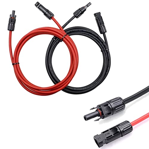 Trango 2er Set je 2 m in Rot & Schwarz Verlängerung Solarkabel 6mm² Solarpanel Verbindungskabel Solarstecker, Spannung 1500V IP68 Wasserdicht Solarmodul Verlängerungskabel inkl. MC4 Stecker von Trango