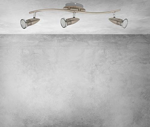 Trango 3-flammig 2005-032 LED Deckenleuchte *ANY* inkl. 3x 3 Watt GU10 LED Leuchtmittel in Edelstahl-Optik I Deckenlampe I Deckenstrahler I Deckenspots I Wohnzimmer Lampe schwenkbar und drehbar Trango 3-flammig 2005-032 LED Deckenleuchte *ANY* inkl. 3x 3 Watt GU10 LED Leuchtmittel in Edelstahl-Optik I Deckenlampe I Deckenstrahler I Deckenspots I Wohnzimmer Lampe schwenkbar und drehbar von Trango