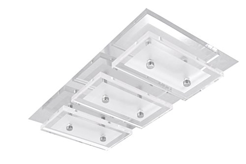 Trango 3-flammige IP44 Design Bad Deckenleuchte Deckenlampe in Quadrat LED inkl. LED Modul direkt 230V TG2263 von Trango