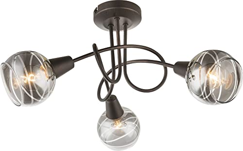 Trango 3-flg. Deckenleuchte 1010-35SD Schwarz-Optik schwenkbar *WOW* inkl. 3x 3-Stufen dimmbar LED-Leuchtmittel 3000K warmweiß Deckenlampe mit Design rauchigen Glasschirmen Wohnzimmer Deckenstrahler Trango 3-flg. Deckenleuchte 1010-35SD Schwarz-Optik schwenkbar *WOW* inkl. 3x 3-Stufen dimmbar LED-Leuchtmittel 3000K warmweiß Deckenlampe mit Design rauchigen Glasschirmen Wohnzimmer Deckenstrahler von Trango