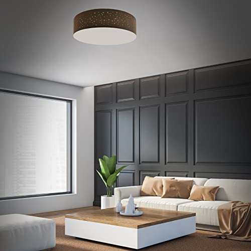 Trango 3138L LED Deckenleuchte mit 50cm Ø Sternenhimmel Stoffschirm in *BRAUN* rund inkl. 3x E27 LED Leuchtmittel 3000K warmweiß Wohnzimmer Schlafzimmer Flur Gästezimmer Bürolampe Stoffdeckenleuchte Trango 3138L LED Deckenleuchte mit 50cm Ø Sternenhimmel Stoffschirm in *BRAUN* rund inkl. 3x E27 LED Leuchtmittel 3000K warmweiß Wohnzimmer Schlafzimmer Flur Gästezimmer Bürolampe Stoffdeckenleuchte von Trango