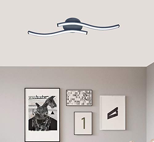Trango 3159B Design LED Deckenleuchte Serie *WAVE* 2 Flammen Leuchtenarm in Wellenform I Deckenlampe I Wandlampe 2x 5 Watt LED Modul I 2x 500 Lumen I 3000K warmweiß in modern & chic Anthrazit Schwarz Trango 3159B Design LED Deckenleuchte Serie *WAVE* 2 Flammen Leuchtenarm in Wellenform I Deckenlampe I Wandlampe 2x 5 Watt LED Modul I 2x 500 Lumen I 3000K warmweiß in modern & chic Anthrazit Schwarz von Trango