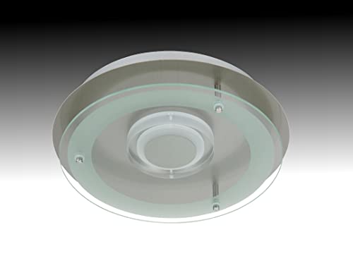 Trango 3558-012 LED Glas Deckenleuchte Badlampe Küchenlampe *Mandy* in Rund inkl. 3000K warmweiß LED Leuchtmittel von Trango