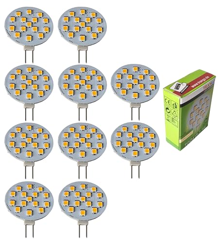 Trango 3er Set G415-2.5 * 3 LED Leuchtmittel G4 2,5W = 25W herkömmlichen Leuchtmittel, 250 Lumen, 3000K Warmweiß, 12V AC/DC LED Lampe für Möbel Einbaustrahler, Schrankleuchte, Deckenleuchte von Trango