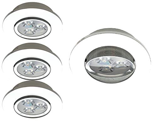 Trango 3er Pack dimmbar Einbaustrahler Einbauleuchten Einbauspots aus hochwertigem gedrehte Aluminium 6730-038-3W inkl. 3x 4.0 Watt LED Modul 3000K warm-weiß von Trango