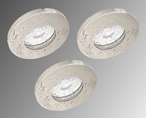 Trango 3er Set 6729IP65-039M6KSD IP65 Bad Einbaustrahler aus ALU-gebürstet inkl. 3x 5 W 3-Stufen dimmbar 6000K kaltweiss Ultra Flach LED Modul, außen Einbauspots, Deckenstrahler, Dusche Deckenlampe Trango 3er Set 6729IP65-039M6KSD IP65 Bad Einbaustrahler aus ALU-gebürstet inkl. 3x 5 W 3-Stufen dimmbar 6000K kaltweiss Ultra Flach LED Modul, außen Einbauspots, Deckenstrahler, Dusche Deckenlampe von Trango