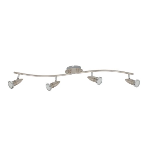 Trango 4-flammig 2005-042 LED Deckenleuchte *ANY* inkl. 4x 3 Watt GU10 LED Leuchtmittel in Edelstahl-Optik I Deckenlampe I Deckenstrahler I Deckenspots I Wohnzimmer Lampe schwenkbar und drehbar von Trango