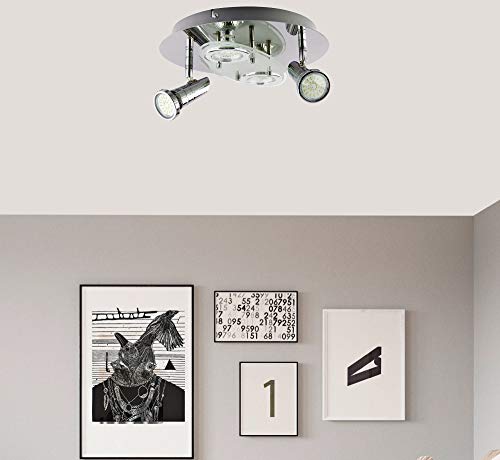 Trango 4-flammig 3088-5W LED Deckenleuchte *ELLA* inkl. 4x 5 Watt GU10 LED Leuchtmittel in Rund Chrom-Optik I Deckenlampe I Deckenstrahler I Deckenspots I Wohnzimmer Lampe schwenkbar und drehbar Trango 4-flammig 3088-5W LED Deckenleuchte *ELLA* inkl. 4x 5 Watt GU10 LED Leuchtmittel in Rund Chrom-Optik I Deckenlampe I Deckenstrahler I Deckenspots I Wohnzimmer Lampe schwenkbar und drehbar von Trango