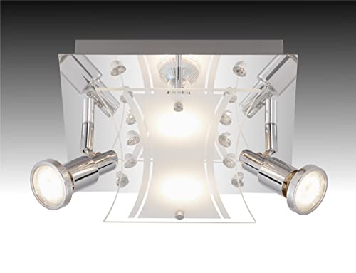 Trango 4-flammig 3490 LED Deckenleuchte *BRIAN* inkl. 4x GU10 LED Leuchtmittel - Deckenlampe - Deckenstrahler - Deckenspots - Wohnzimmer Lampe - Badlampe schwenkbar und drehbar Spots Trango 4-flammig 3490 LED Deckenleuchte *BRIAN* inkl. 4x GU10 LED Leuchtmittel - Deckenlampe - Deckenstrahler - Deckenspots - Wohnzimmer Lampe - Badlampe schwenkbar und drehbar Spots von Trango