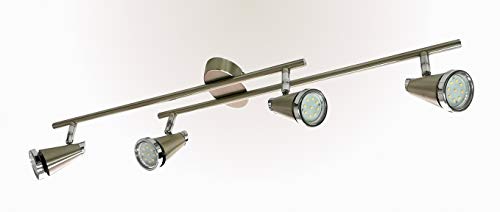 Trango 4-flammig LED Deckenleuchte 2992-42SD in Nickel matt incl. 4x 5 W 3-Stufen dimmbaren LED Leuchtmittel - Bad Lampe I Deckenlampe I Deckenstrahler I Deckenspots I Wohnzimmer Lampe schwenkbar Trango 4-flammig LED Deckenleuchte 2992-42SD in Nickel matt incl. 4x 5 W 3-Stufen dimmbaren LED Leuchtmittel - Bad Lampe I Deckenlampe I Deckenstrahler I Deckenspots I Wohnzimmer Lampe schwenkbar von Trango