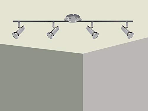 Trango 4-flammig 2001-048-5W LED Deckenleuchte *MAX* inkl. 4x 5 Watt GU10 LED Leuchtmittel in Chrom-Optik I Deckenlampe I Deckenstrahler I Deckenspots I Wohnzimmer Lampe schwenkbar und drehbar von Trango