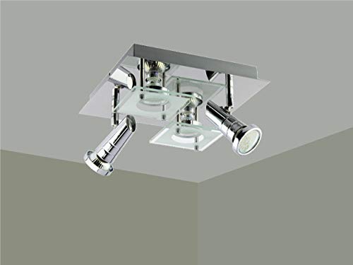 Trango 4-flammig 3089SD LED Deckenleuchte *ROSIE* in Eckig Chrom-Optik incl. 4x 5 Watt 3-Stufen dimmbaren GU10 LED Leuchtmittel, Deckenlampe, Deckenstrahler, Deckenspots, Wohnzimmer Lampe schwenkbar Trango 4-flammig 3089SD LED Deckenleuchte *ROSIE* in Eckig Chrom-Optik incl. 4x 5 Watt 3-Stufen dimmbaren GU10 LED Leuchtmittel, Deckenlampe, Deckenstrahler, Deckenspots, Wohnzimmer Lampe schwenkbar von Trango