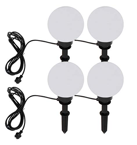 Trango 4er Set 200 Gartenkugel Leuchte IP44 Kugelleuchte 20cm ? in Weiß *GARDEN* mit je 5m Kabel & je E27 Fassung geeignet für LED Lampe Kugellampe Gartenleuchte Außenlampe ohne Leuchtmittel Trango 4er Set 200 Gartenkugel Leuchte IP44 Kugelleuchte 20cm ? in Weiß *GARDEN* mit je 5m Kabel & je E27 Fassung geeignet für LED Lampe Kugellampe Gartenleuchte Außenlampe ohne Leuchtmittel von Trango
