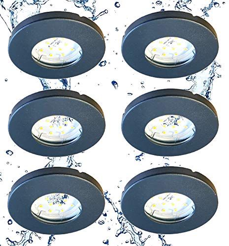 Trango 6er Set 6729IP65-061MOSD IP65 LED Einbaustrahler in Anthrazit matt inkl. 6x 5 Watt 3-Stufen dimmbar 3000K warmweiß Ultra Flach LED Modul Dusche, Bad Einbauleuchte, Deckenstrahler, Deckenlampe Trango 6er Set 6729IP65-061MOSD IP65 LED Einbaustrahler in Anthrazit matt inkl. 6x 5 Watt 3-Stufen dimmbar 3000K warmweiß Ultra Flach LED Modul Dusche, Bad Einbauleuchte, Deckenstrahler, Deckenlampe von Trango