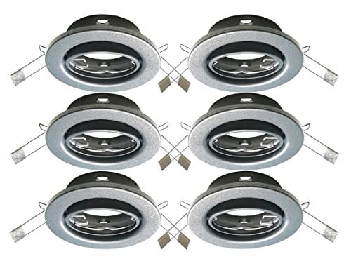 Trango 6er Set Einbaustrahler 6729-061AK in Rund Anthrazit matt Deckenstrahler Badleuchte Strahler incl. 6x GU10 Fassung Einbauleuchte ohne Leuchtmittel von Trango