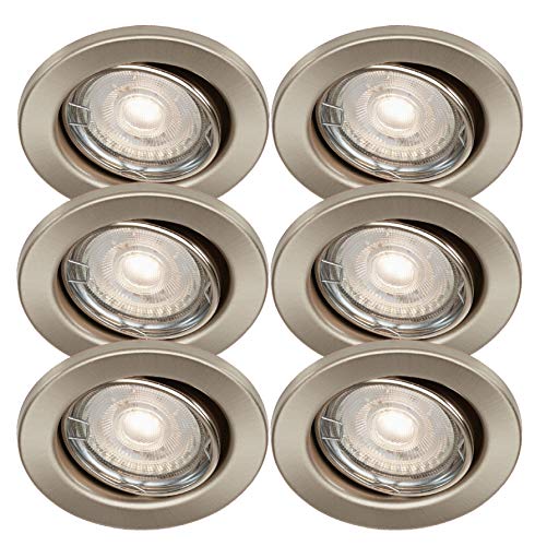 Trango 6er Set LED Einbaustrahler in Nickel Matt Rund 6729-062MCOB Bad Einbauleuchte, Deckenstrahler, Einbauspots, Deckenlampe, Spots incl. 6x 5 Watt LED Modul Ultra Flach nur 3cm Einbautiefe Trango 6er Set LED Einbaustrahler in Nickel Matt Rund 6729-062MCOB Bad Einbauleuchte, Deckenstrahler, Einbauspots, Deckenlampe, Spots incl. 6x 5 Watt LED Modul Ultra Flach nur 3cm Einbautiefe von Trango